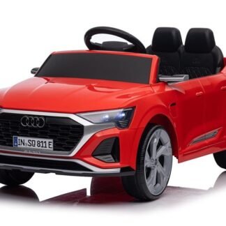 VENTA Coche eléctrico 12v, 1 plaza, Audi SQ8, RC, asiento cuero, ruedas goma, rojo  INDA480-LEG